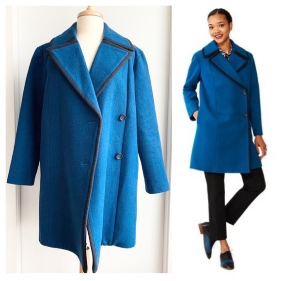 kate spade Jackets & Blazers - ✨Kate Spade Saturday blue black wool coat size XS